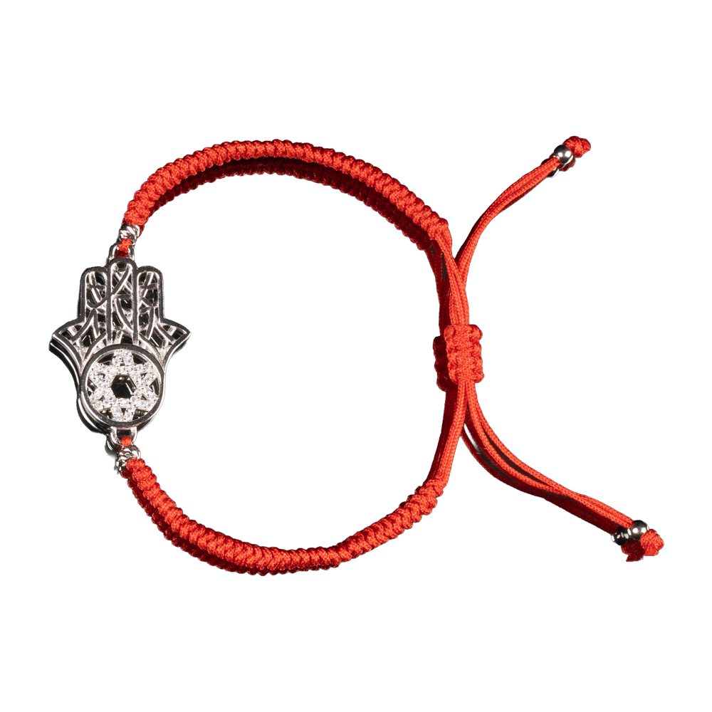 Bracelet "Hamsa" with silver and cubic zirconia
