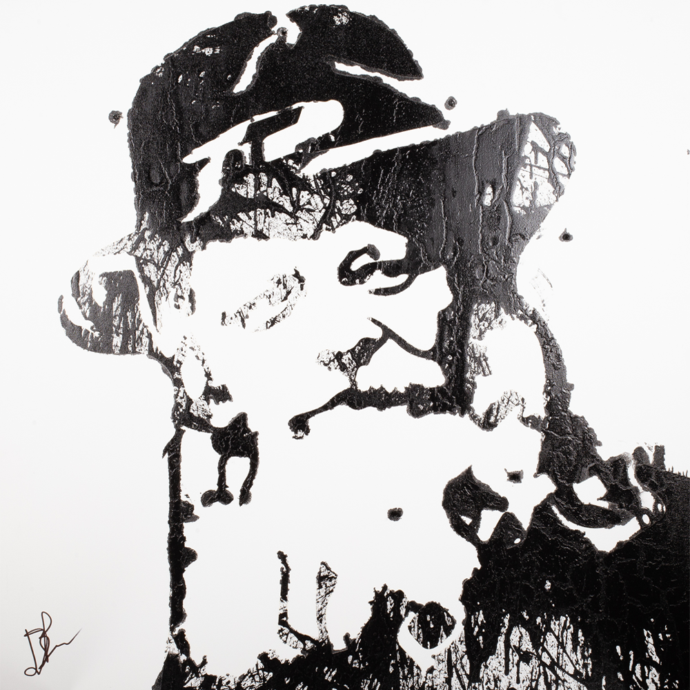 "Rebbe" — acrylic on white canvas