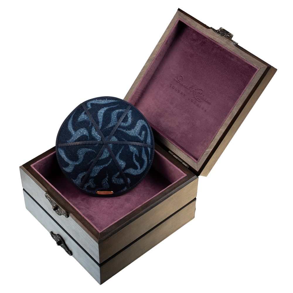 Kippah "Modern" made of denim with art "Abstraction"