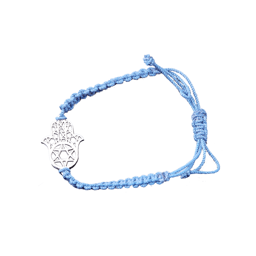 White Gold Hamsa Bracelet