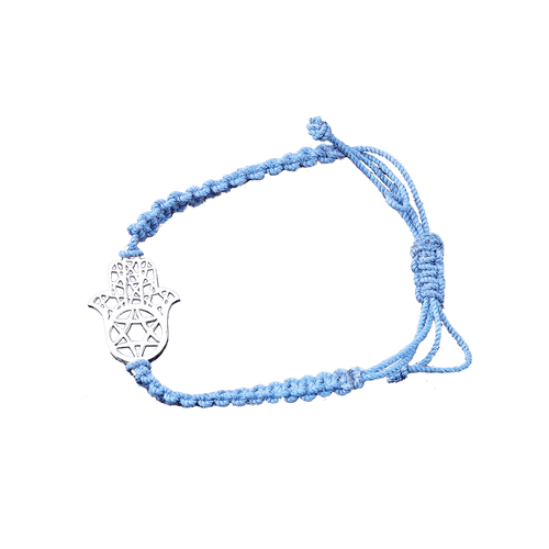 White Gold Hamsa Bracelet