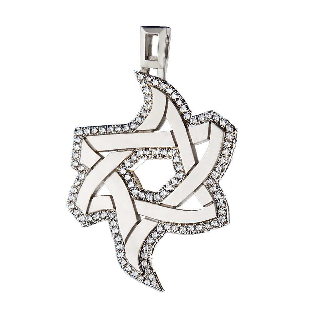 תליון מגן דוד "קרח ואש" כסף עם זירקונים – Valentin Yudashkin by David Roytman