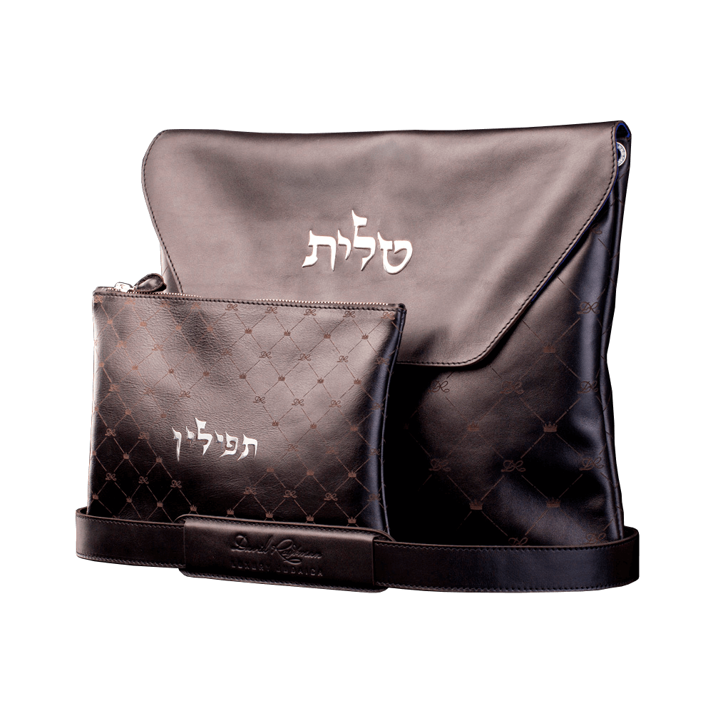 סט "קינג דיוויד" לטלית ולתפילין מעור חום