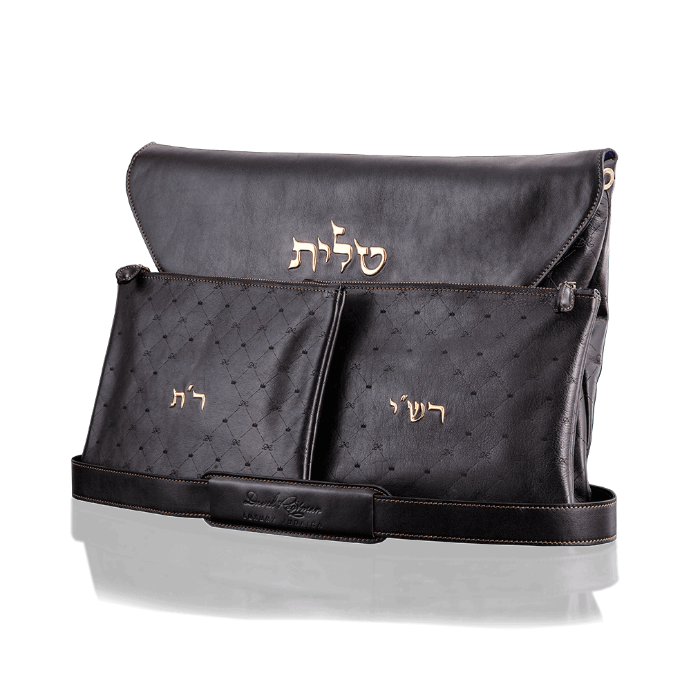 סט "770" לטלית ולתפילין מעור שחור: קולקציית קינג דיוויד